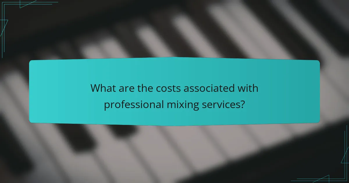 What are the costs associated with professional mixing services?