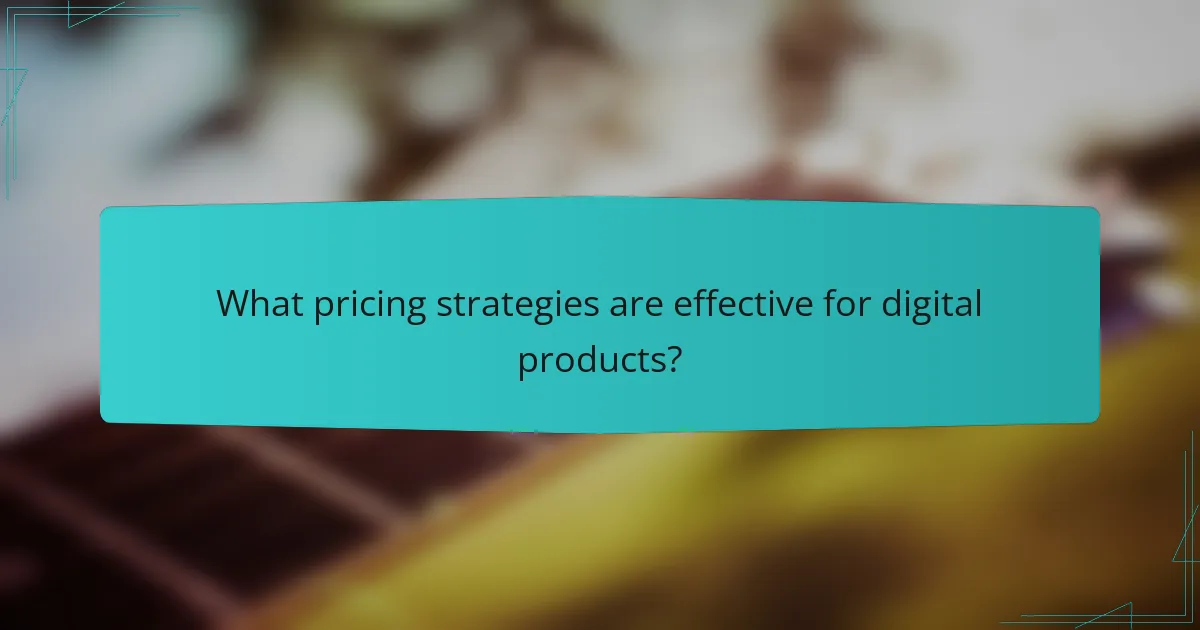 What pricing strategies are effective for digital products?